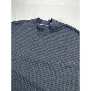 Under Armour Womens M Black Quilted Mock Neck Sweatshirt Boxy Cropped 1366491